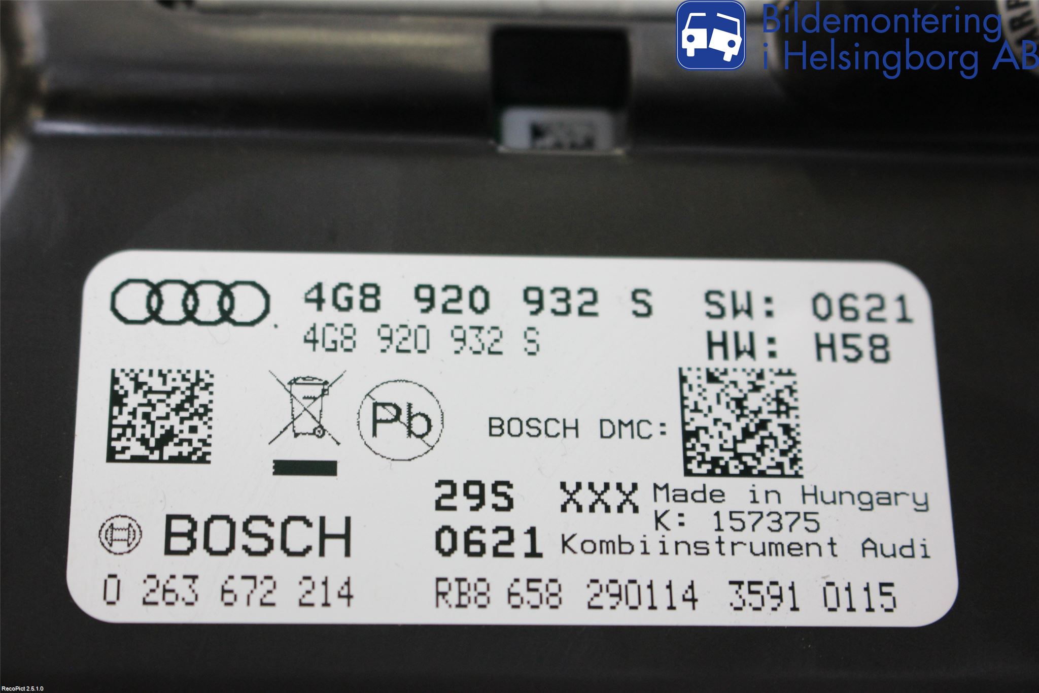 Audi A6/S6 4G 11-18 Instrument Komb
