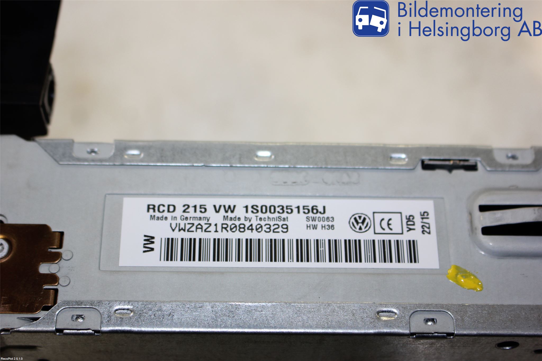 Volkswagen VW UP! / E-UP! Cd Radio - Multimediapanel