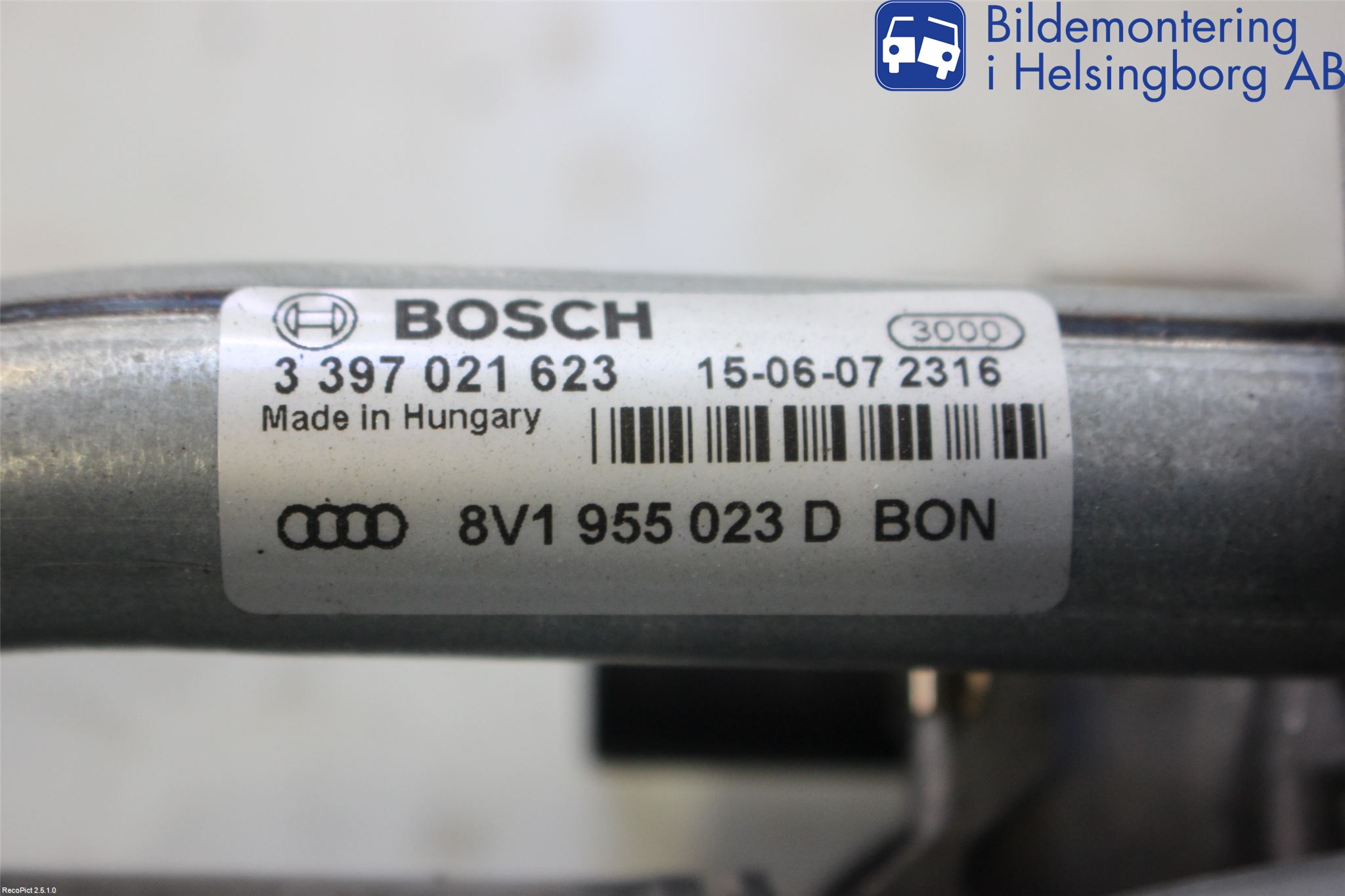 Audi A3/S3 8V 13-20 Torkarmekanism Vindruta