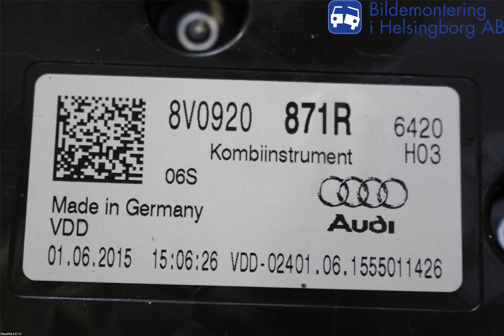Audi A3/S3 8V 13-20 Instrument Komb
