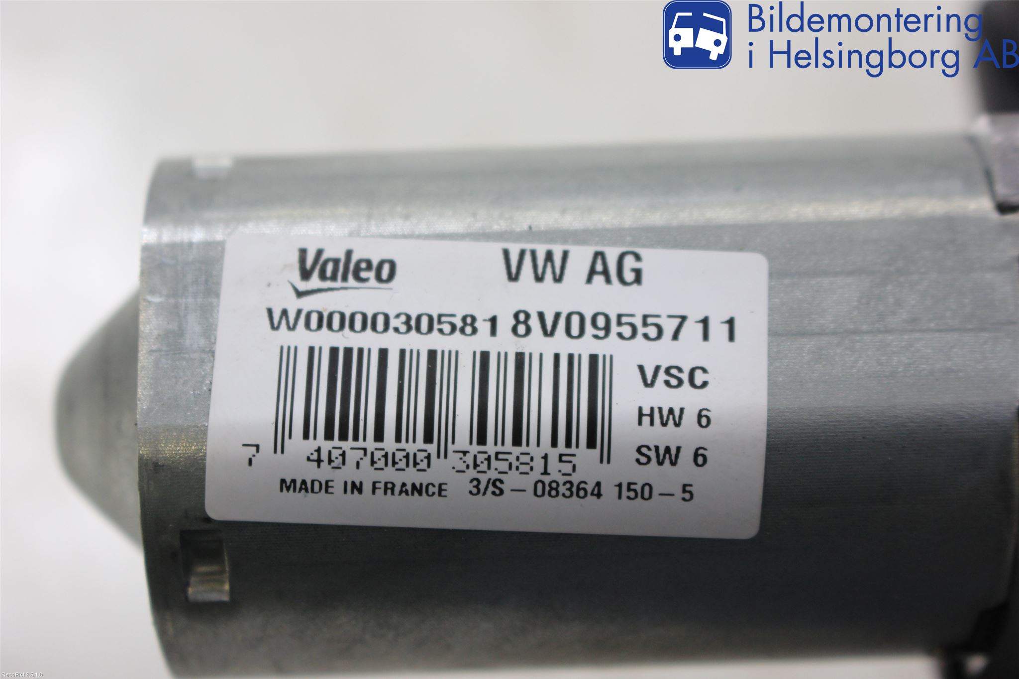 Audi A3/S3 8V 13-20 Torkarmotor Baklucka