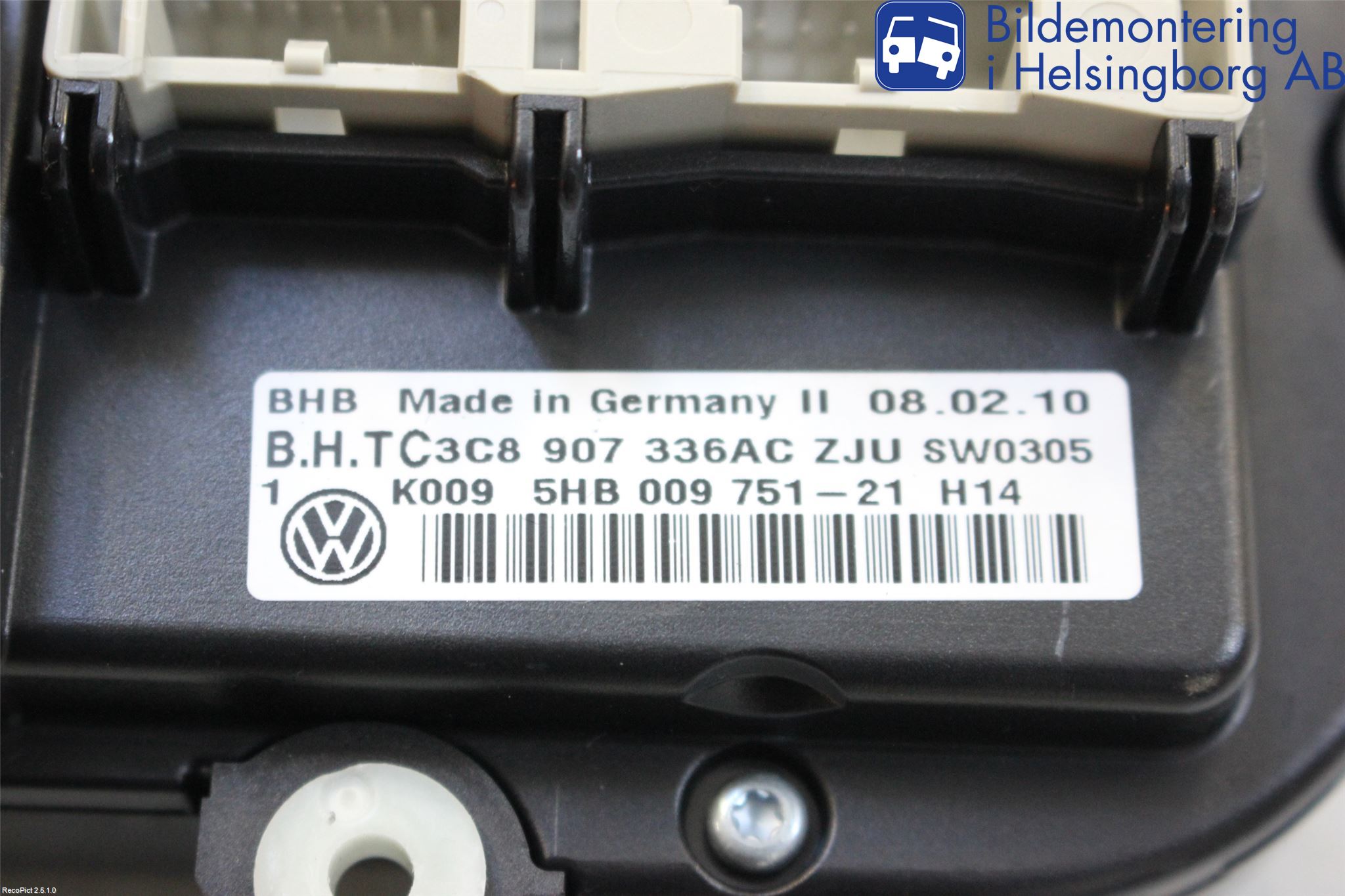 Volkswagen VW GOLF VI 09-13 Ac Styrenhet Ac Manöveren