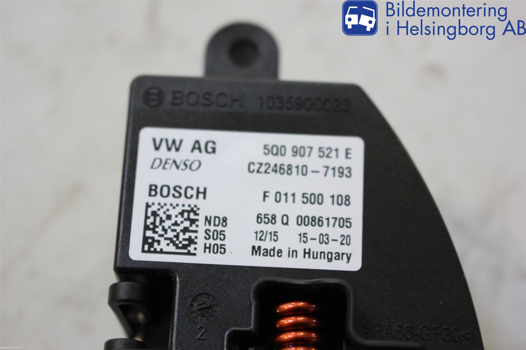 Volkswagen VW GOLF / E-GOLF VII 13-20 Värmefläktsmotstånd