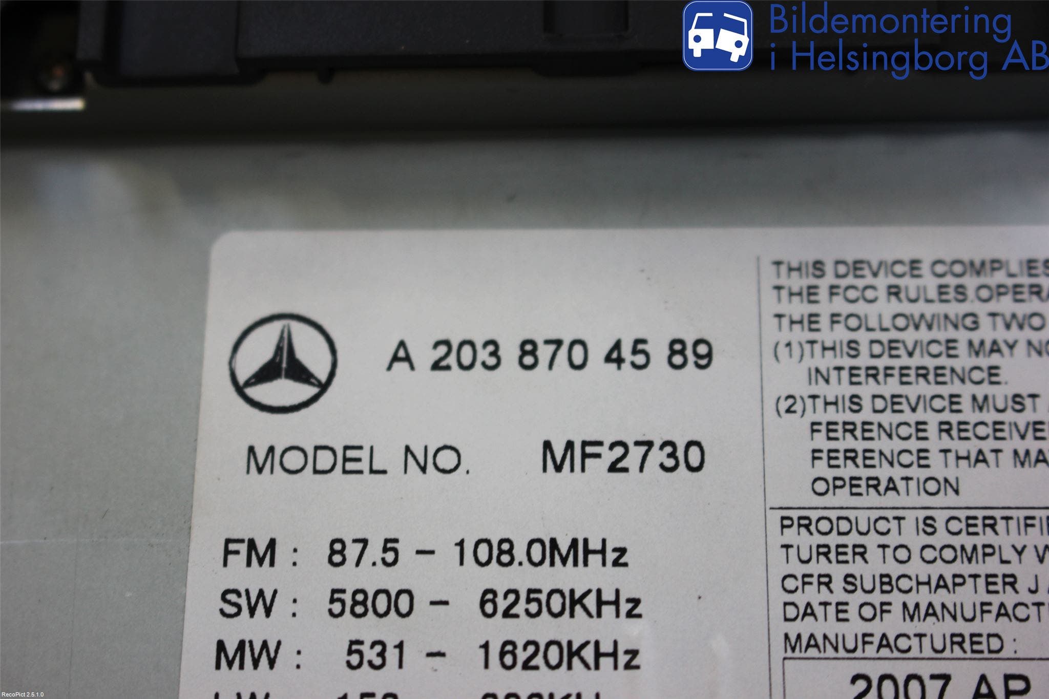 Mercedes-Benz MB C (203) 00-07 Cd Radio - Multimediapanel