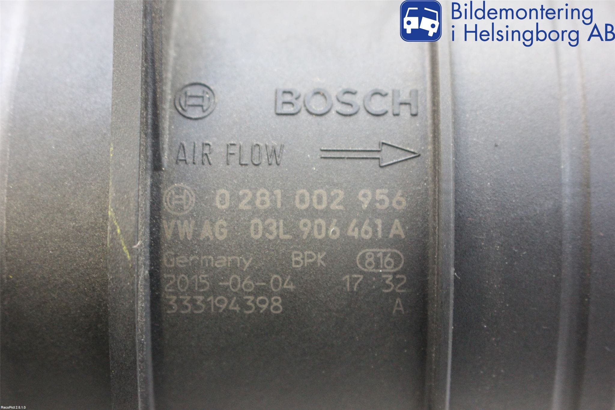 Volkswagen VW PASSAT 15-19 Injluftmassamätare