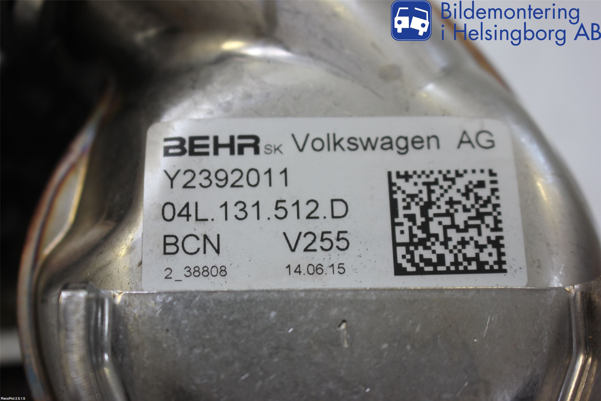 Volkswagen VW PASSAT 15-19 Avgaskylare