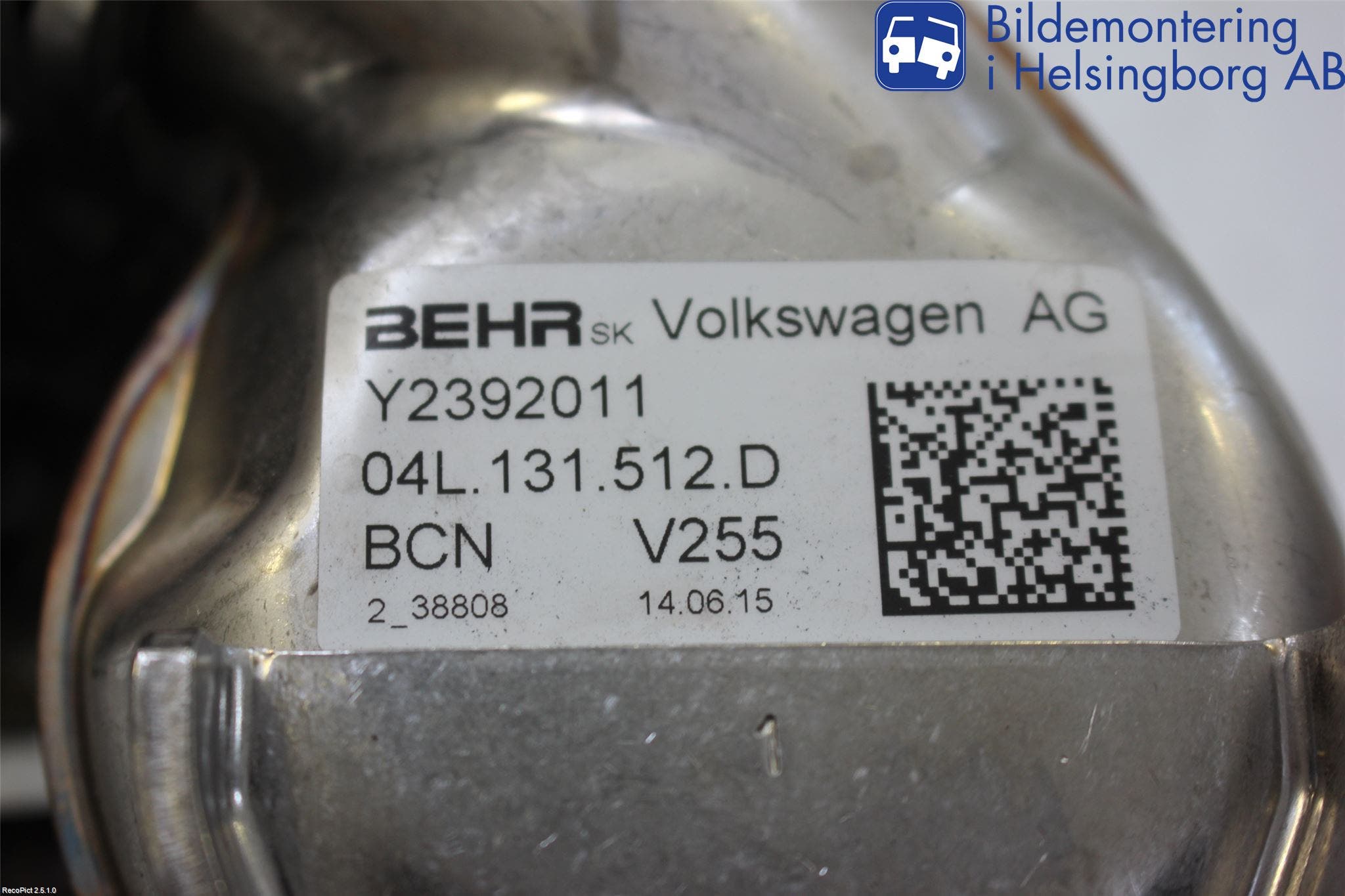 Volkswagen VW PASSAT 15-19 Avgaskylare