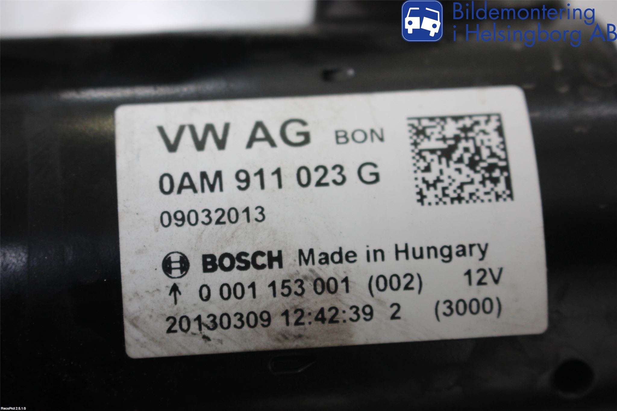 Volkswagen VW GOLF PLUS/CROSS GOLF 04-14 Startmotor Diesel