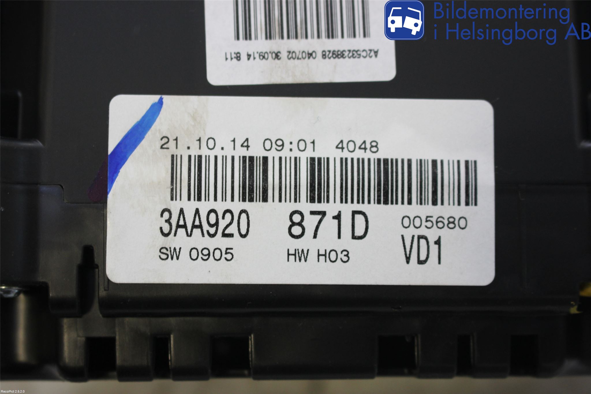 Volkswagen VW PASSAT 15-19 Instrument Komb