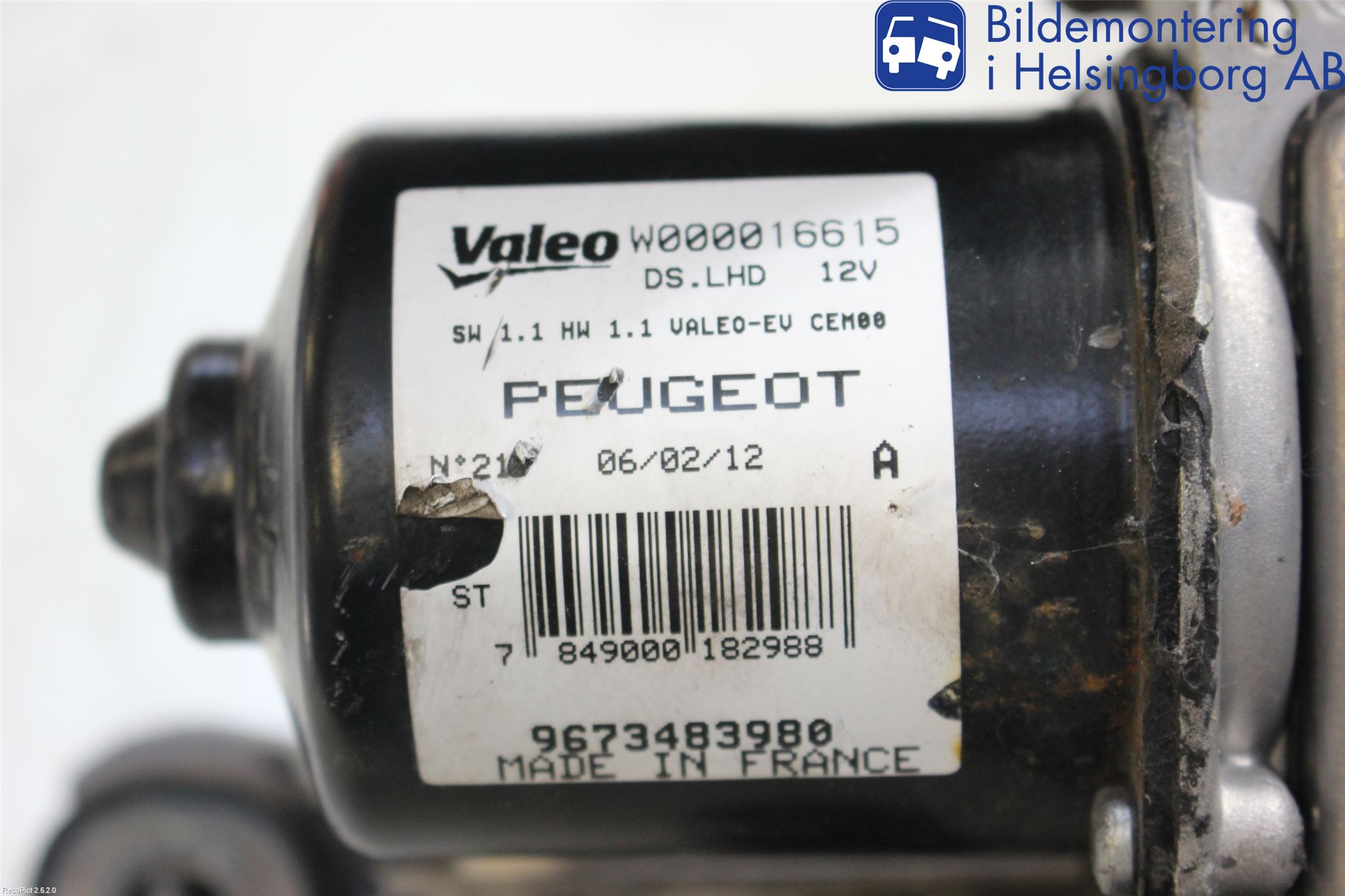 Peugeot RCZ Torkarmotor Vindruta