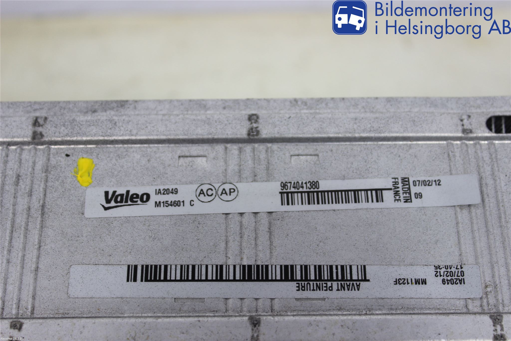 Peugeot RCZ Laddluft-Intercooler Kyl