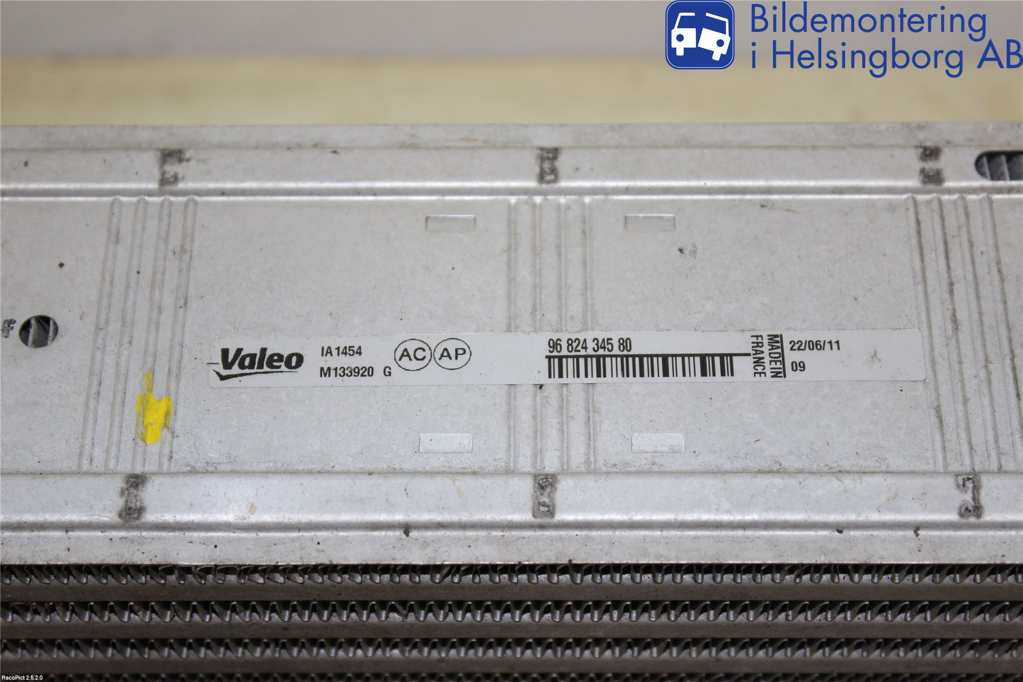 Citroen BERLINGO 08-18 Laddluft-Intercooler Kyl