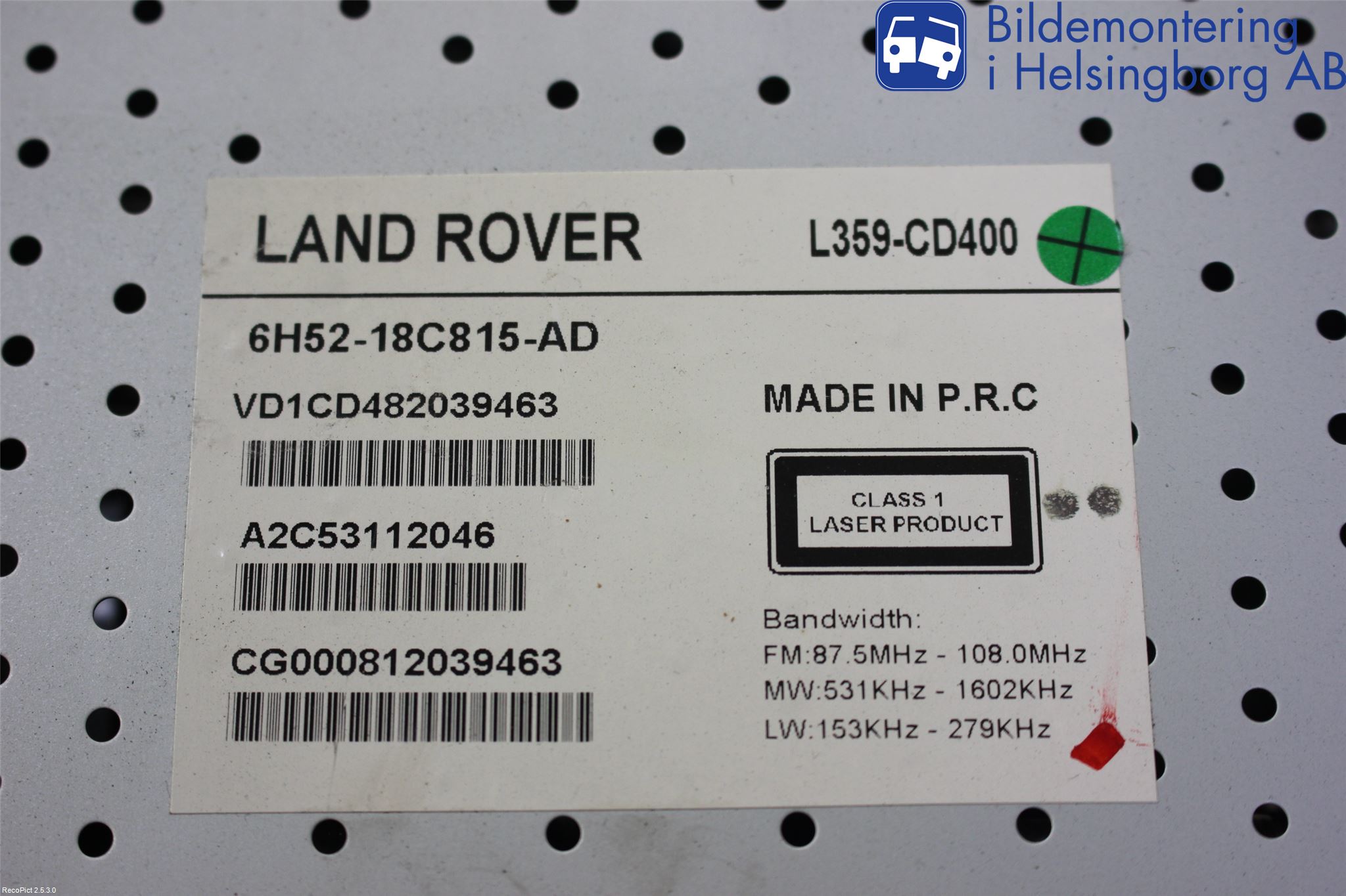 Landrover LAND ROVER FREELANDER 2 07-14 Cd Radio - Multimediapanel
