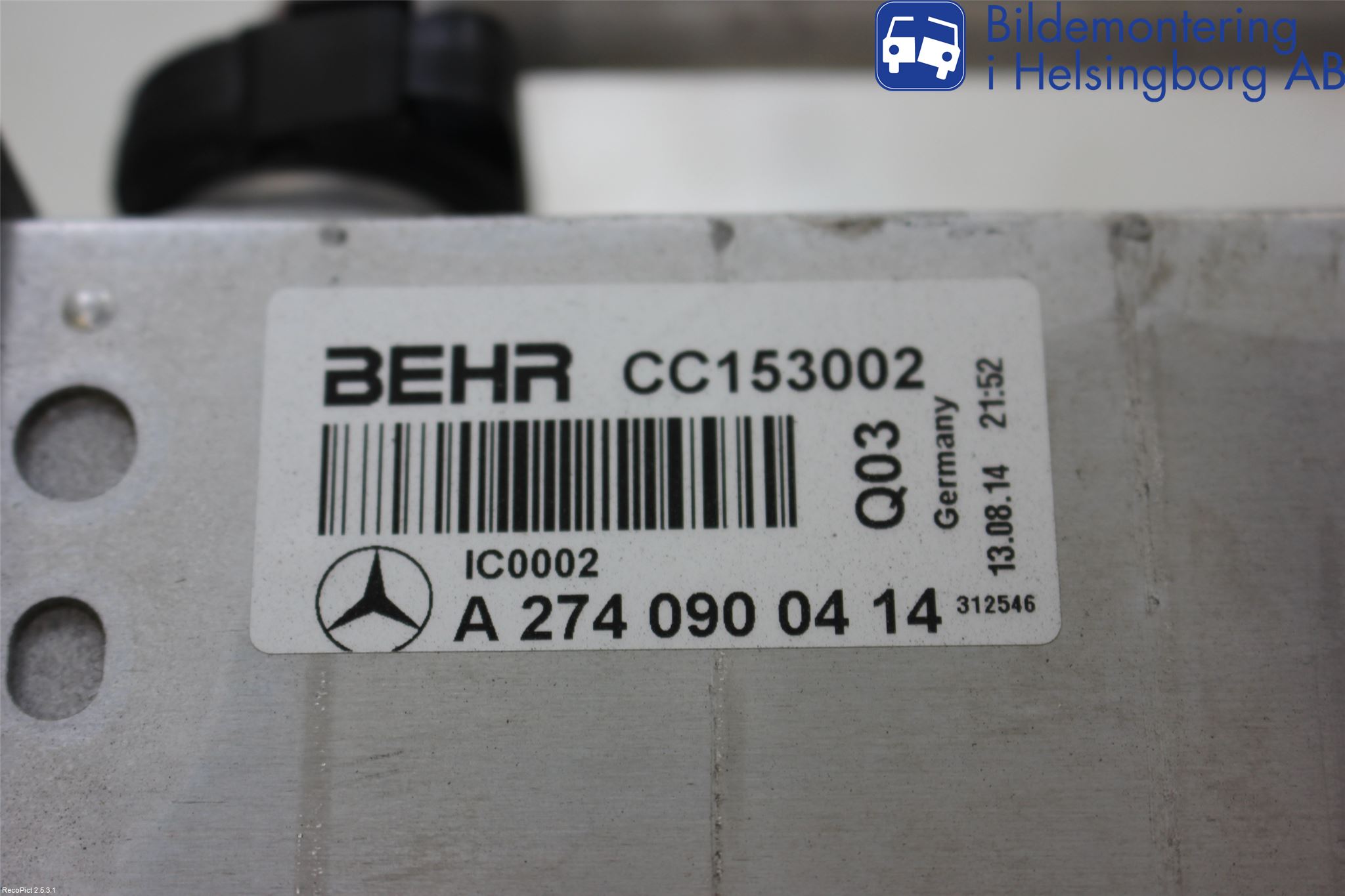Mercedes-Benz MB C-KLASS (W205) 14-21 Laddluft-Intercooler Kyl