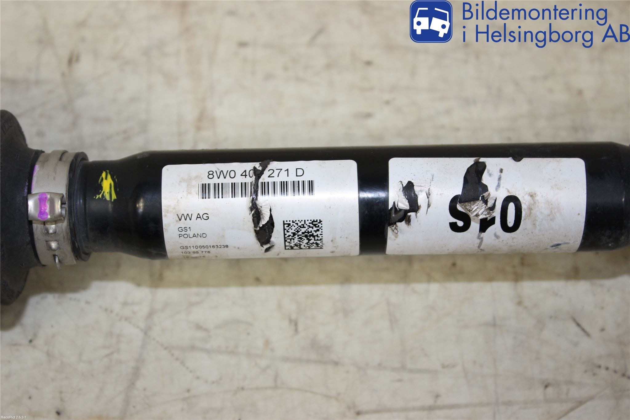 Audi A4/S4 B9 16-19 Drivaxel Fram Höger