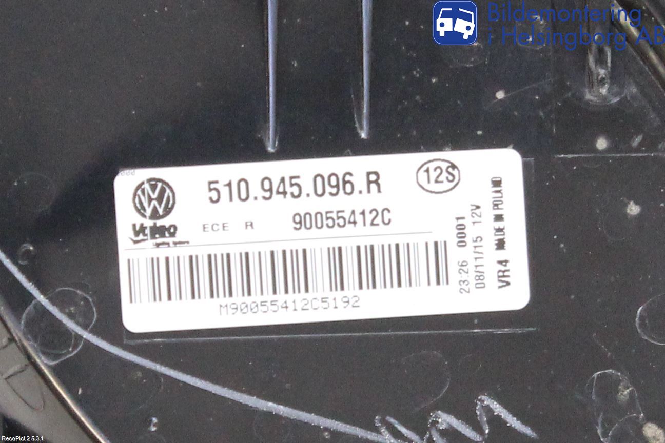 Volkswagen VW GOLF SPORTSVAN 15-20 Bakljus Höger