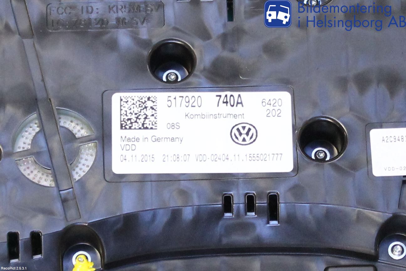 Volkswagen VW GOLF SPORTSVAN 15-20 Instrument Komb