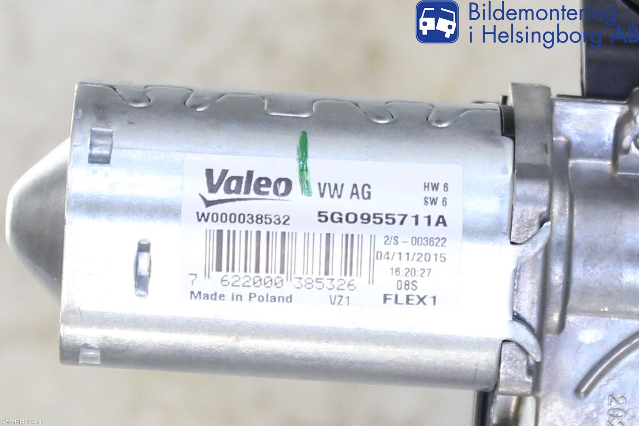 Volkswagen VW GOLF SPORTSVAN 15-20 Torkarmotor Baklucka