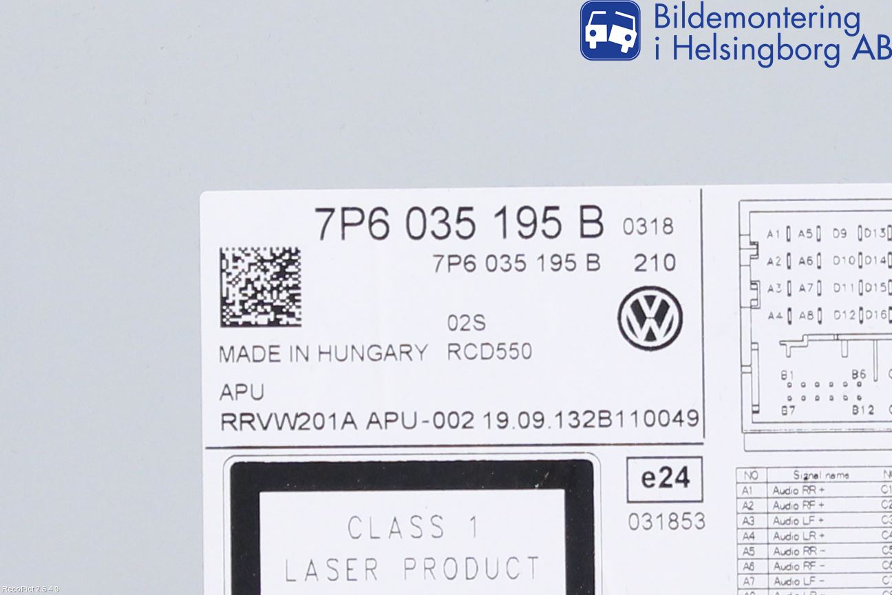 Volkswagen VW TOUAREG 7L 03-10 Cd Radio - Multimediapanel