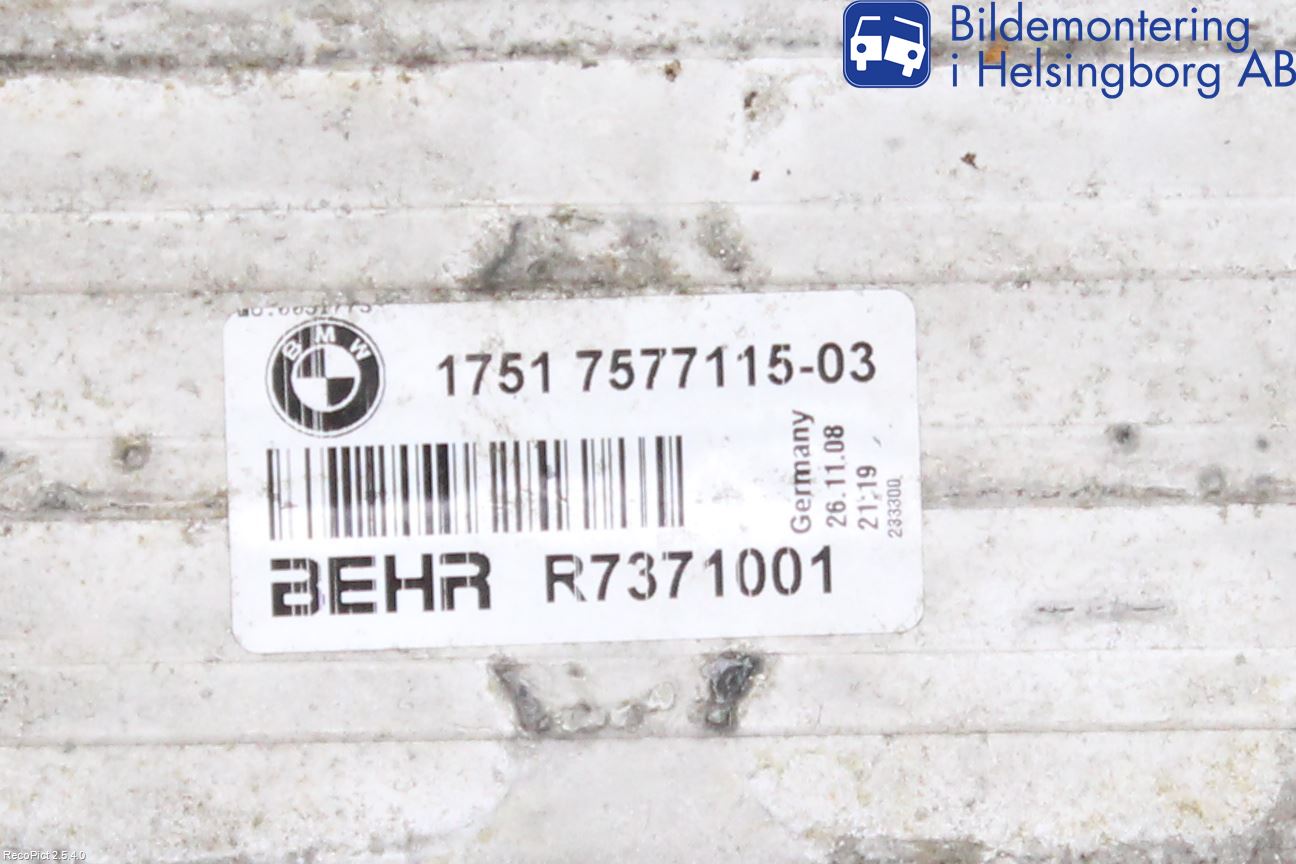 BMW 7 F01/02/03/04 09-15 Laddluft-Intercooler Kyl