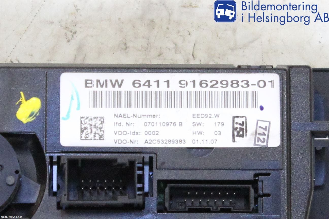 BMW 1 E82/88 Coupé/Cab 06-13 Ac Styrenhet Ac Manöveren