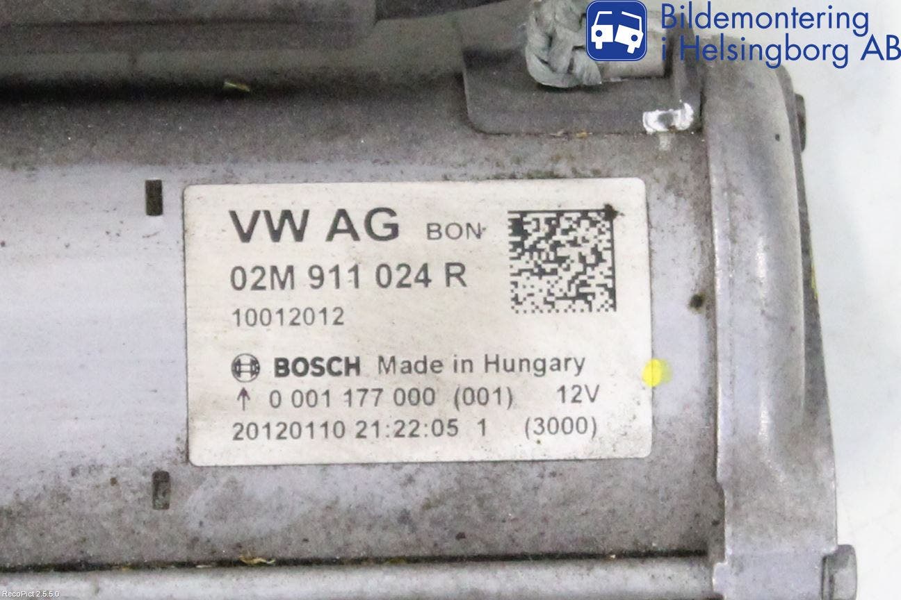 Volkswagen VW UP! / E-UP! Startmotor