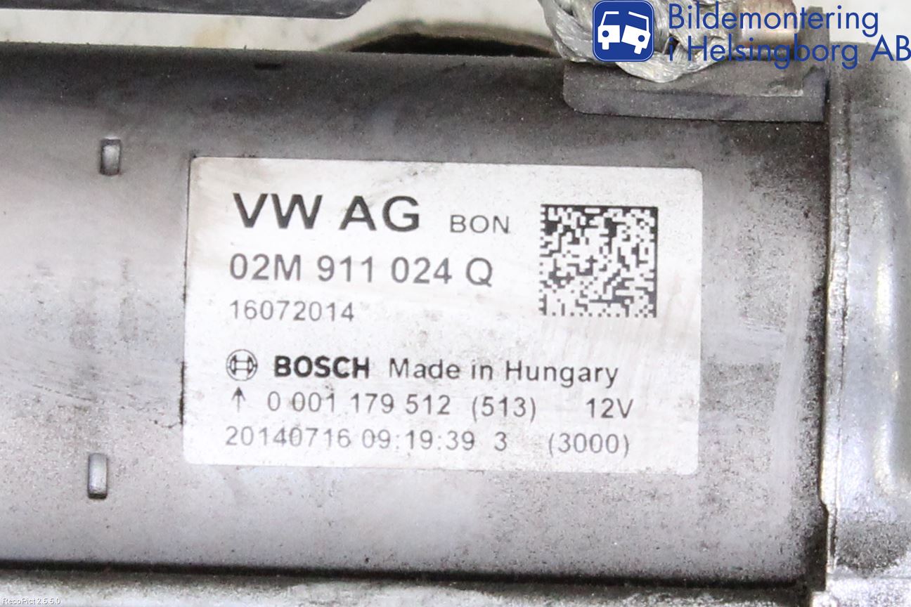Volkswagen VW POLO 10-17 Startmotor