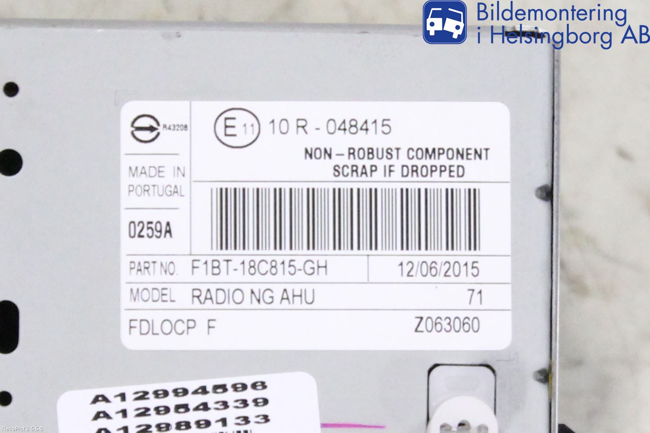 Ford TRANSIT SKÅP/BUSS 14-22 Cd Radio - Multimediapanel