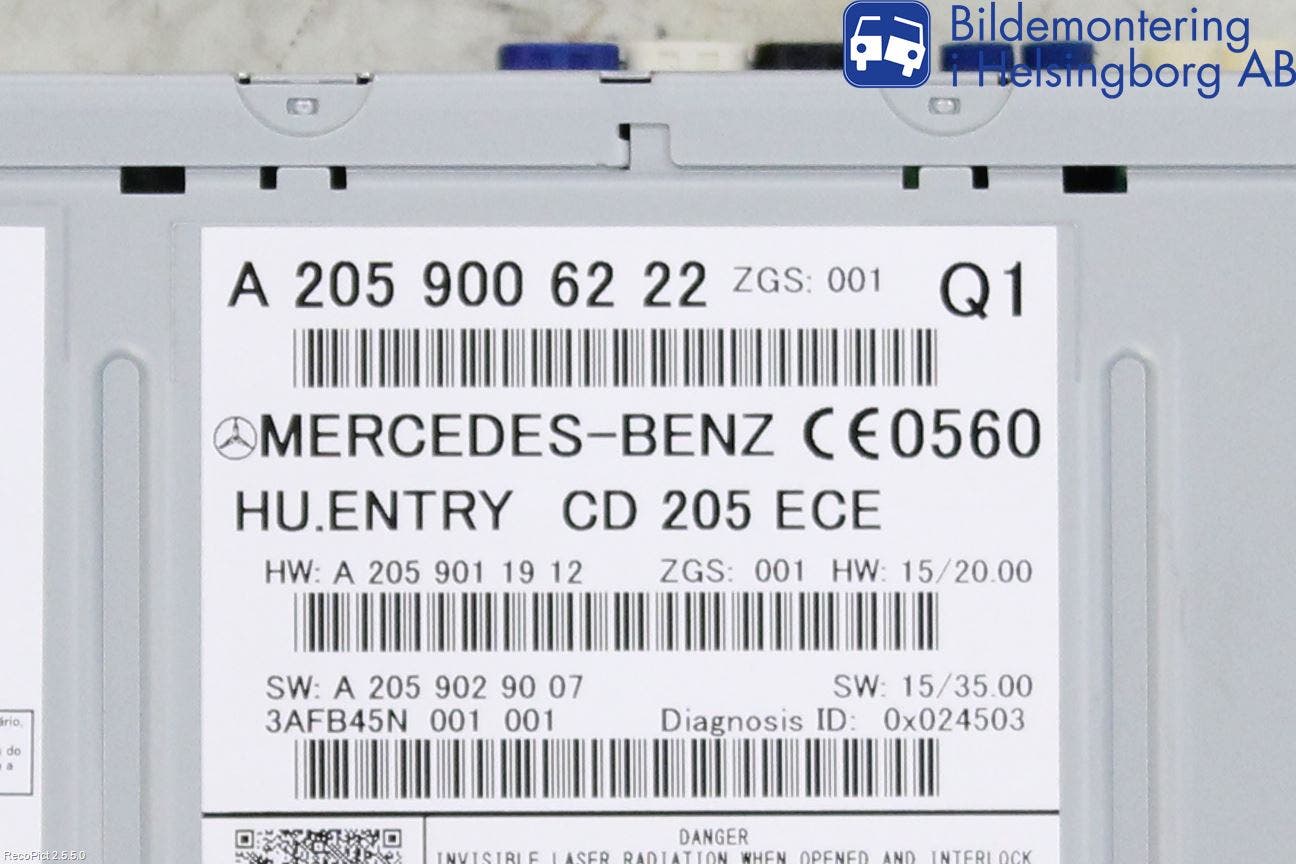 Mercedes-Benz MB C-KLASS (W205) 14-21 Cd Radio - Multimediapanel