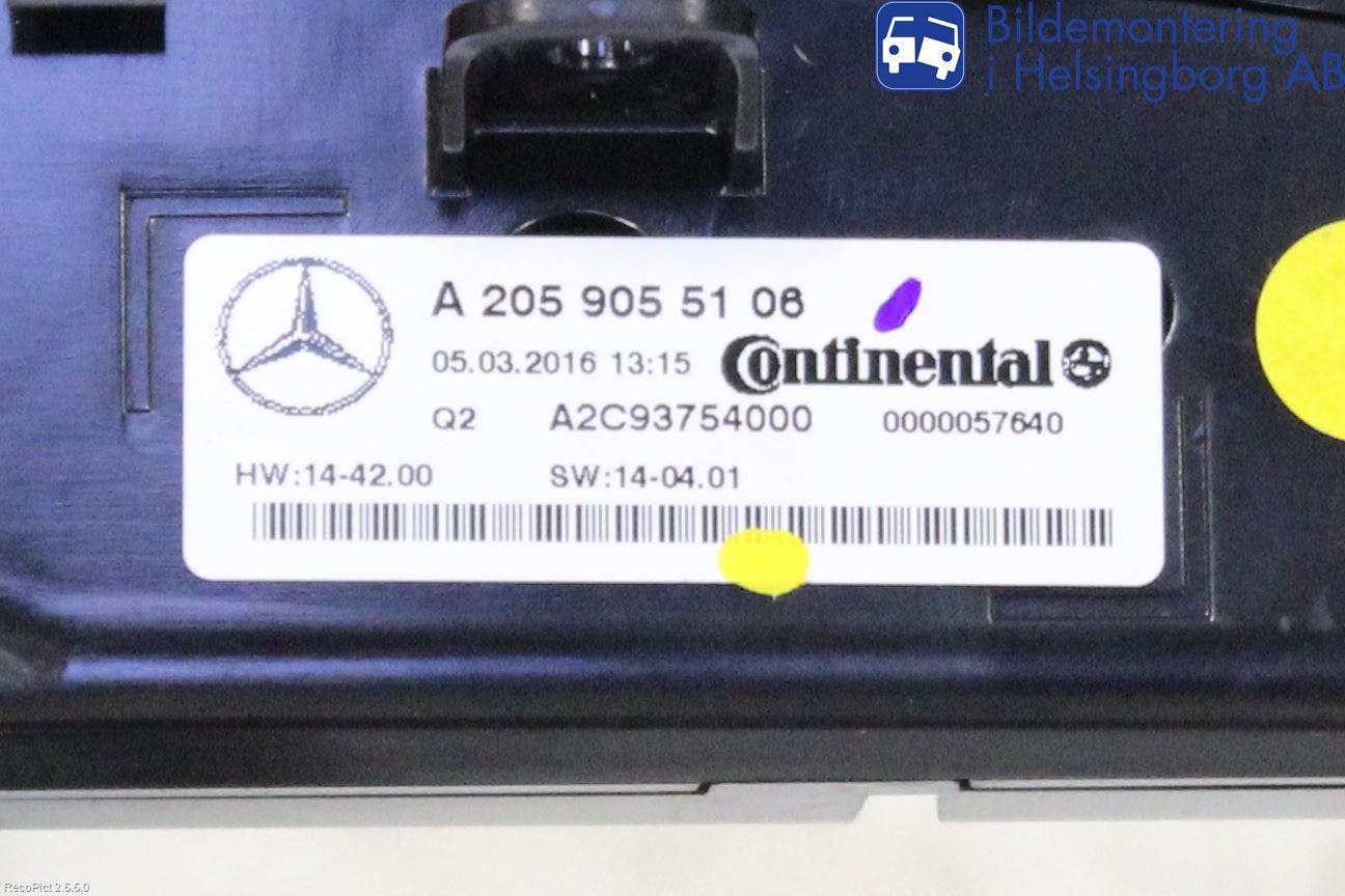 Mercedes-Benz MB C-KLASS (W205) 14-21 Ac Styrenhet Ac Manöveren