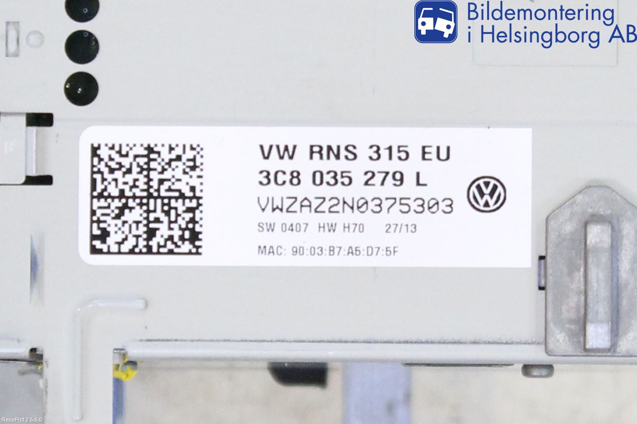 Volkswagen VW TOURAN 10-15 Cd Radio - Multimediapanel