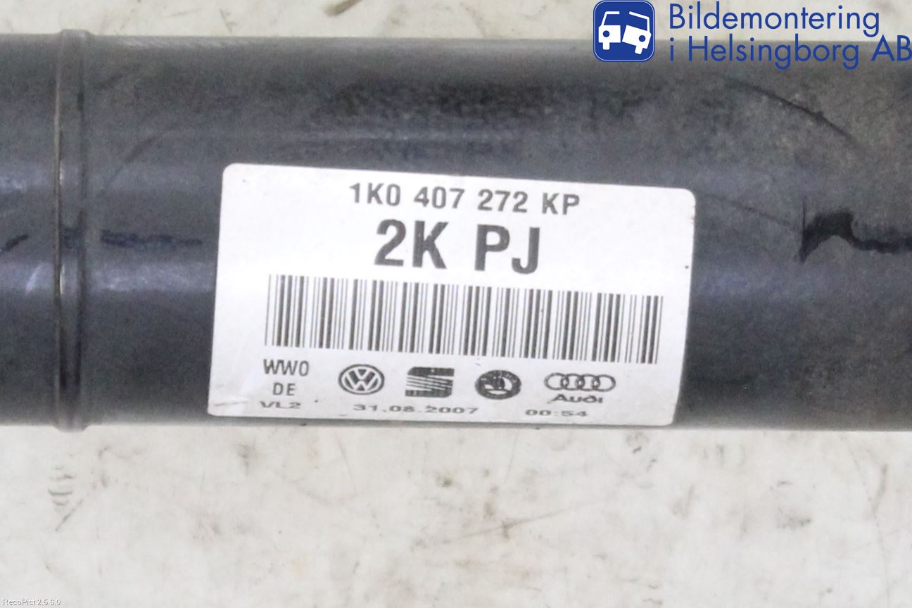 Volkswagen VW GOLF PLUS/CROSS GOLF 04-14 Drivaxel Fram Höger