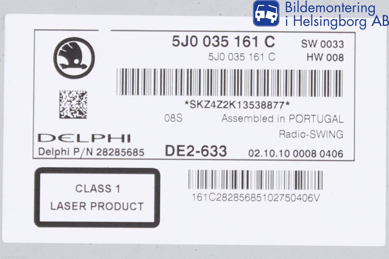 Skoda FABIA 07-14 Cd Radio - Multimediapanel