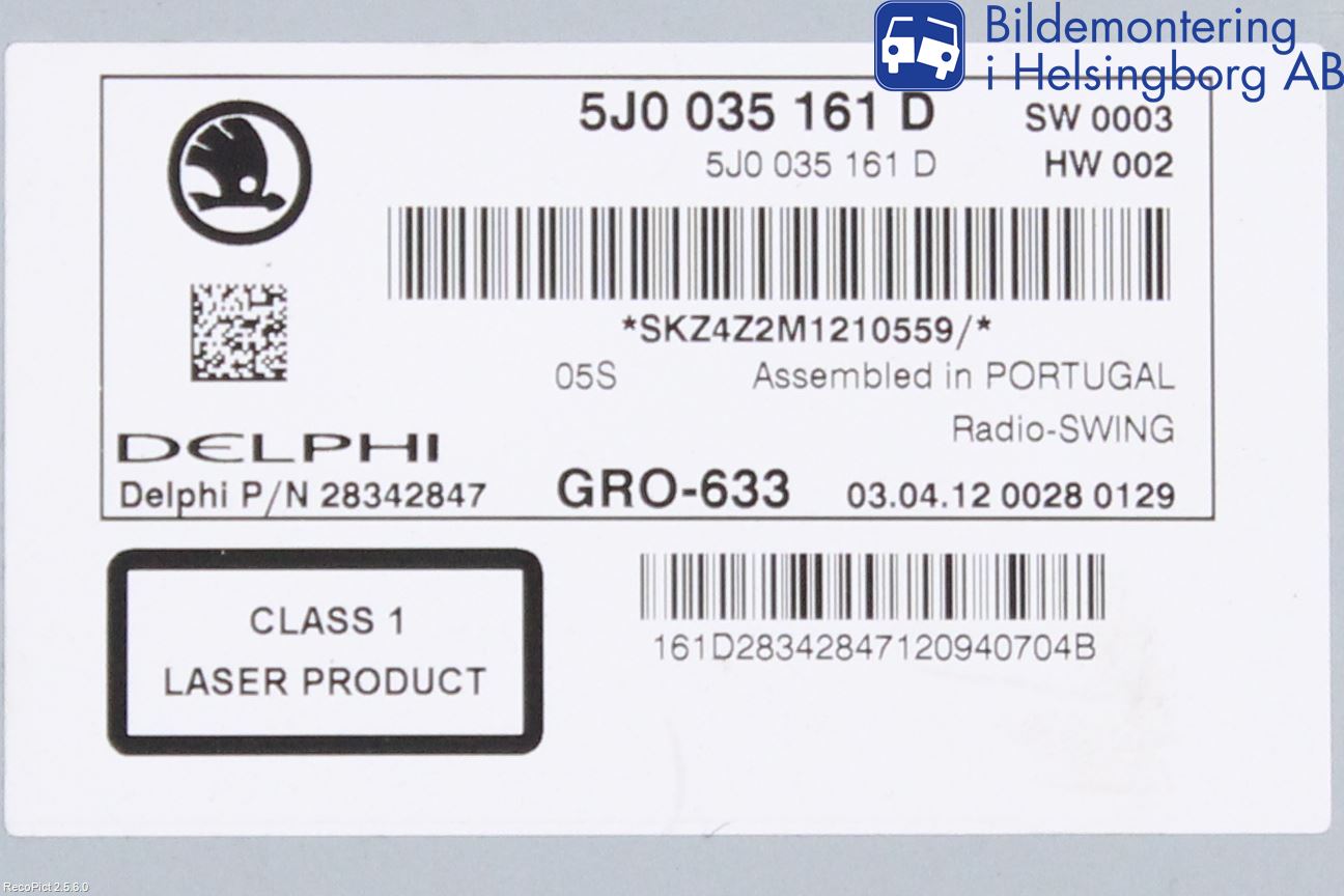 Skoda FABIA 07-14 Cd Radio - Multimediapanel