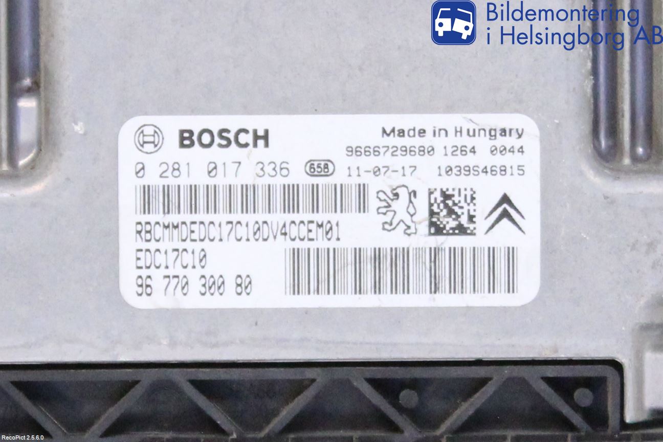 Peugeot 207 Styrenhet Inspump Diesel