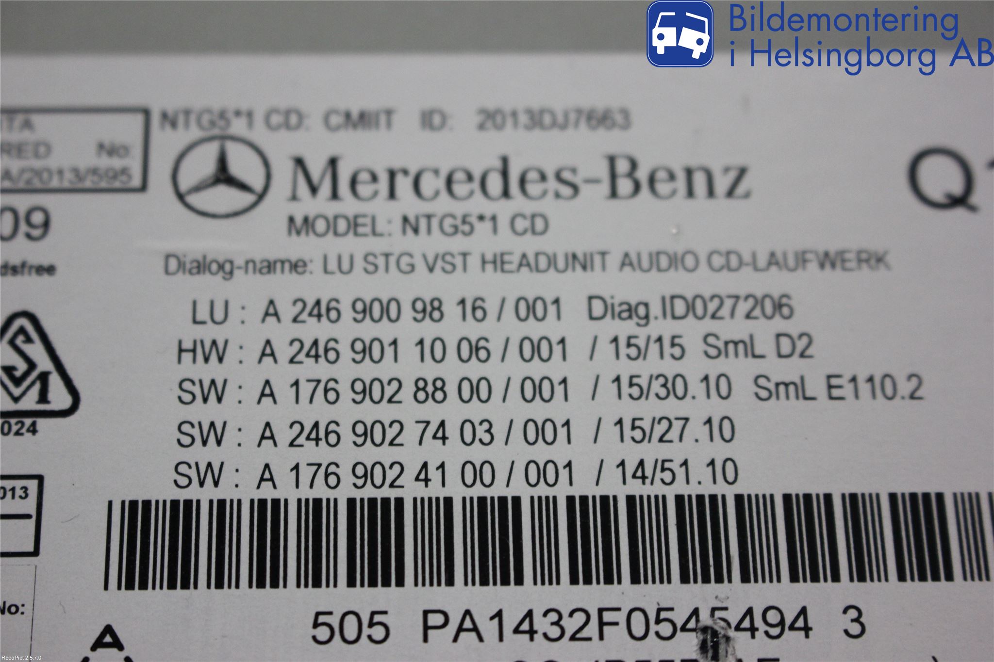 Mercedes-Benz MB GLA-KLASS (X156) 13-20 Cd Radio - Multimediapanel