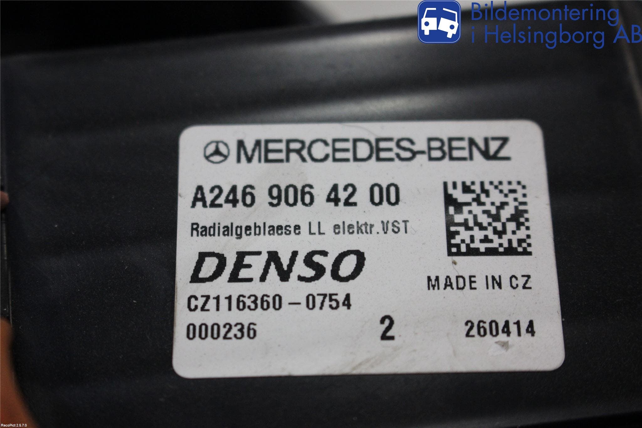 Mercedes-Benz MB CLA-KLASS (C117/X117) 13-19 Värmefläkt