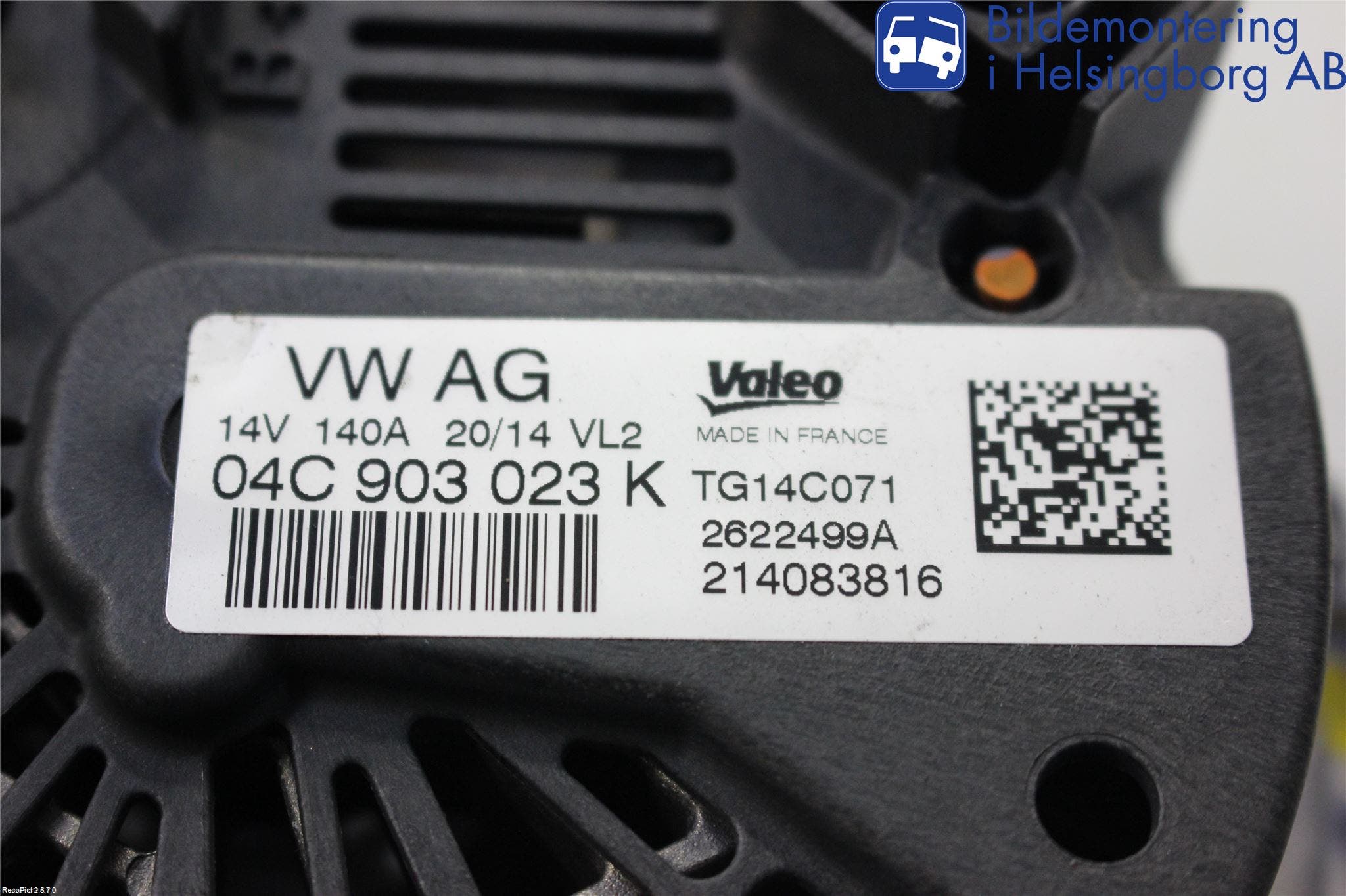 Audi A3/S3 8V 13-20 Generator