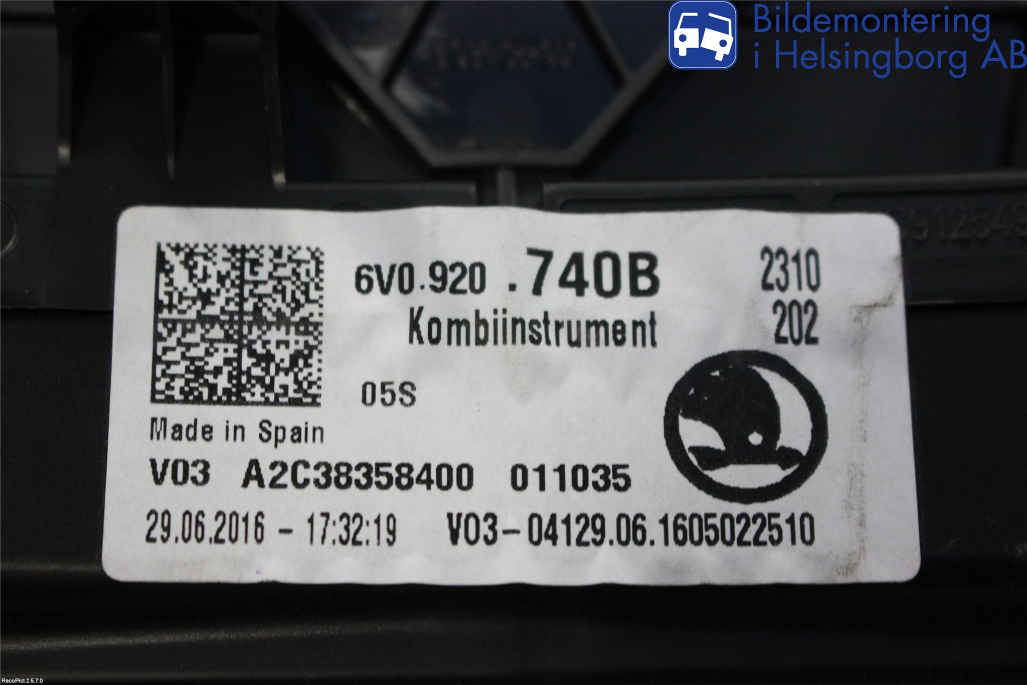 Skoda FABIA 15-21 Instrument Komb