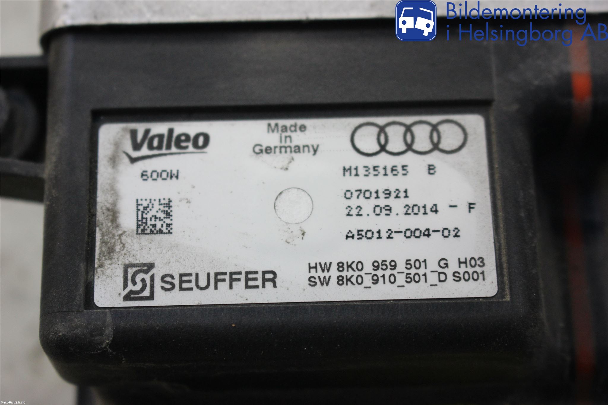 Audi A4 12-15 Relä Kylfläkt