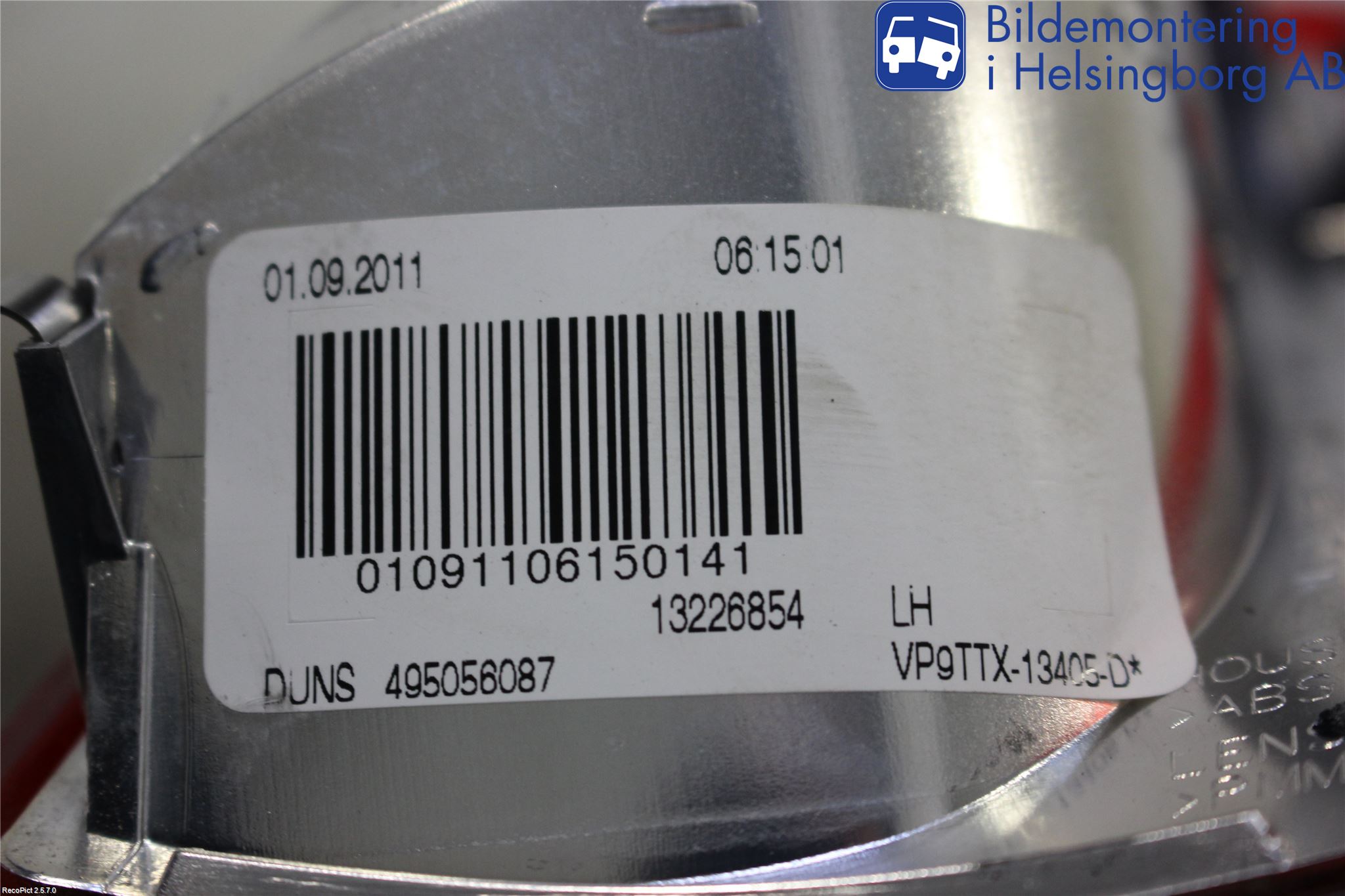 Opel INSIGNIA 09-16 Bakljus Vänster