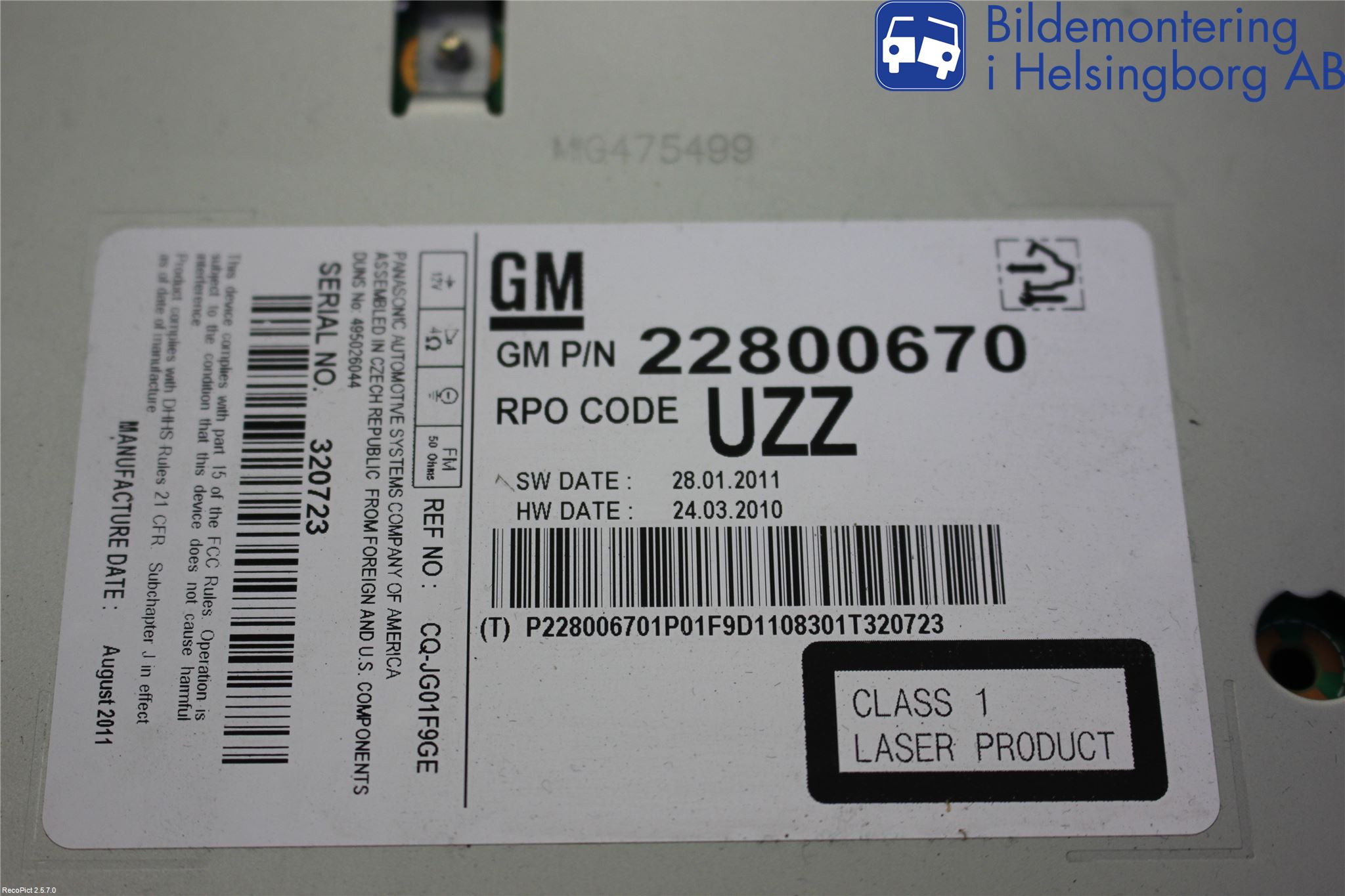 Opel INSIGNIA 09-16 Cd Radio - Multimediapanel