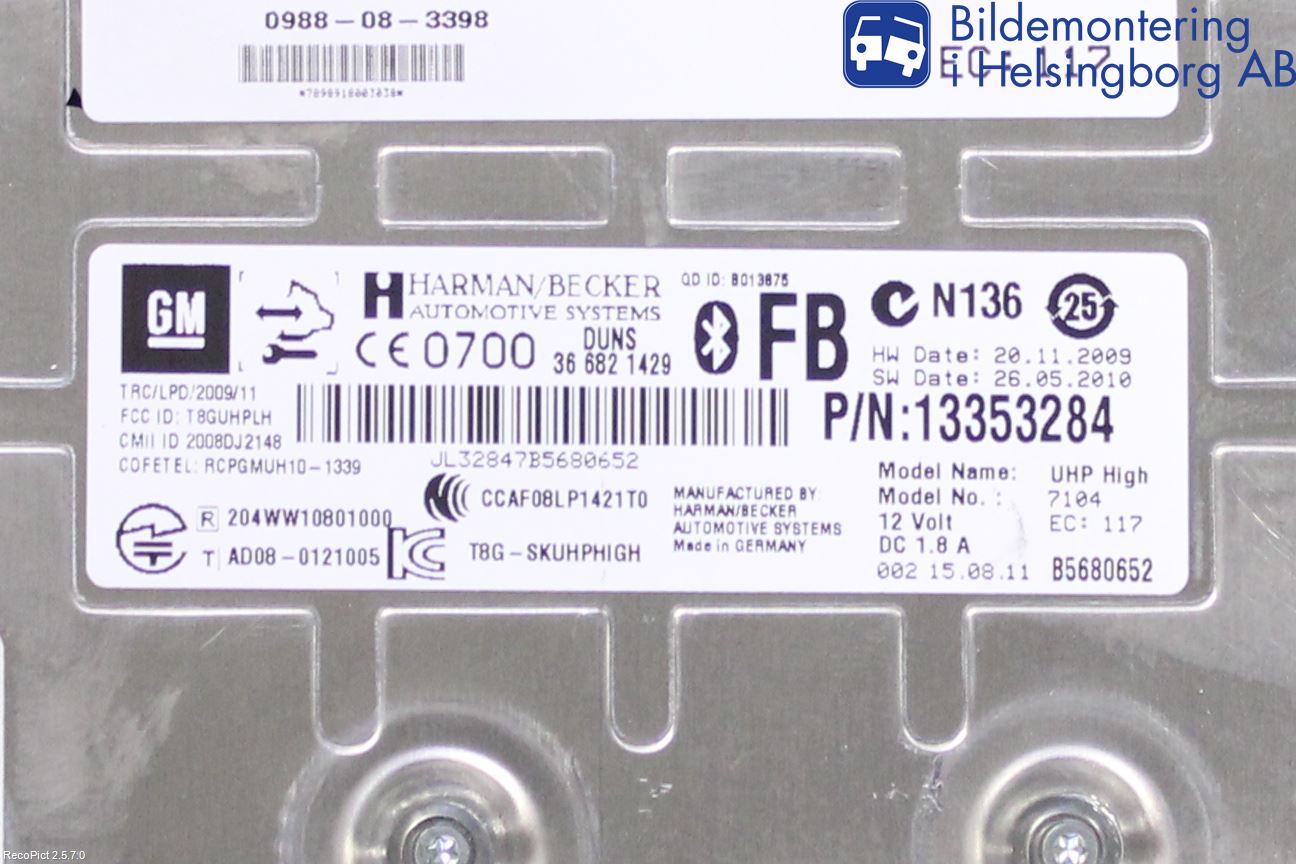 Opel INSIGNIA 09-16 Styrenhet Övrigt