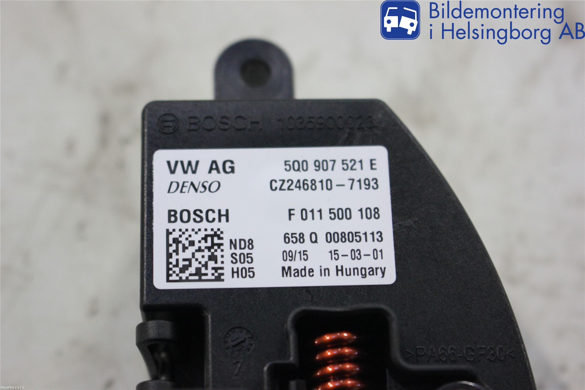 Volkswagen VW GOLF / E-GOLF VII 13-20 Värmefläktsmotstånd
