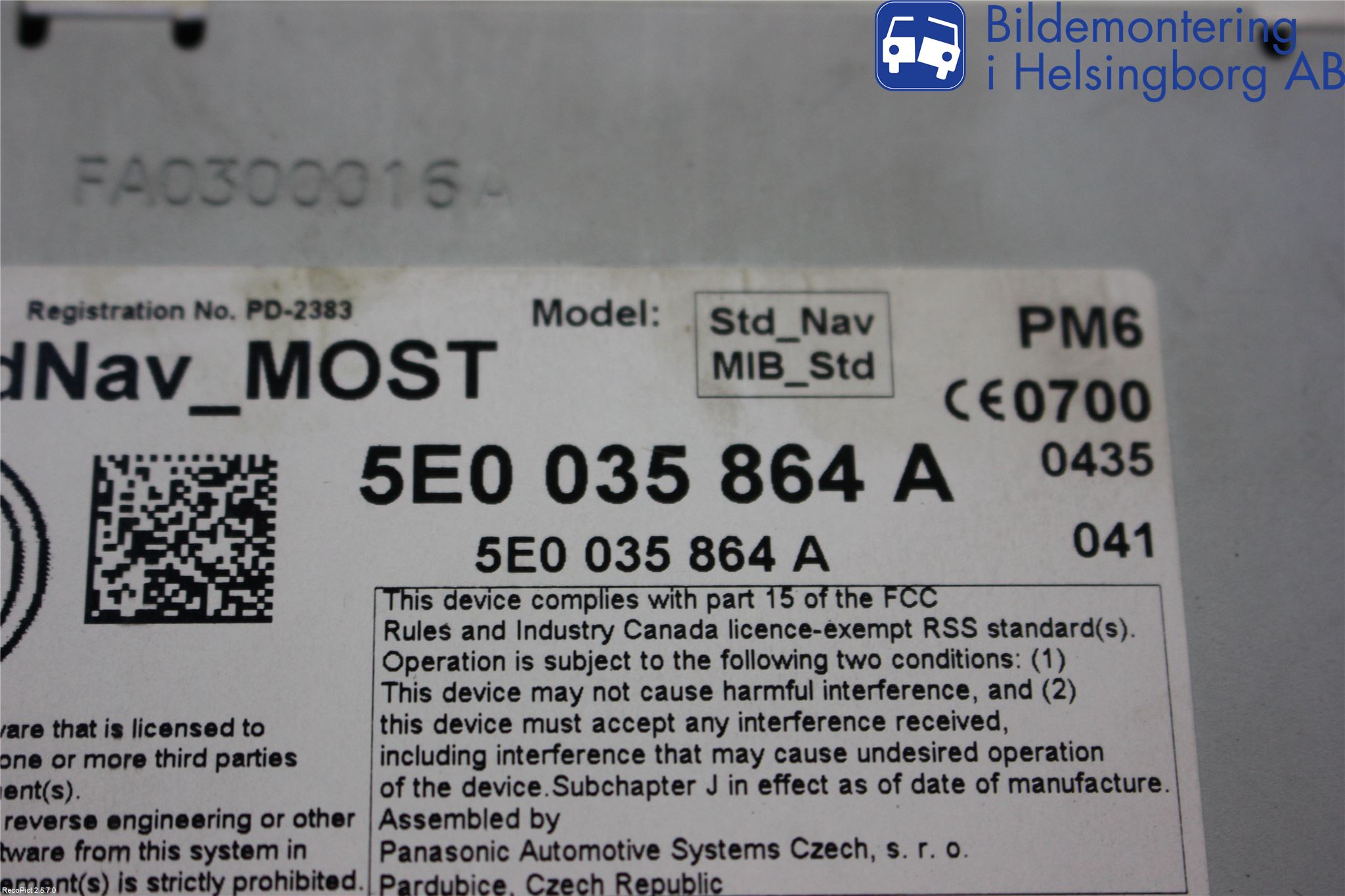 Skoda OCTAVIA (5E) 13-20 Cd Radio - Multimediapanel