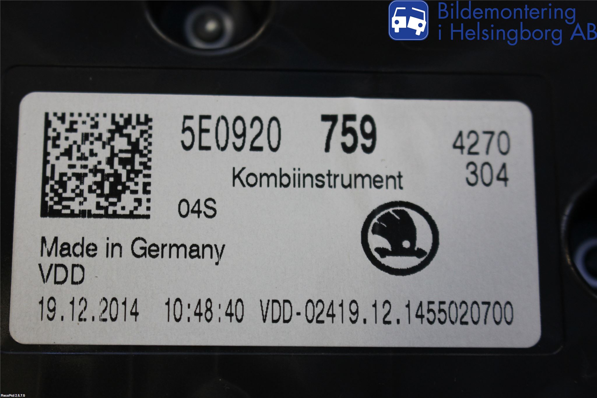 Skoda OCTAVIA (5E) 13-20 Instrument Komb