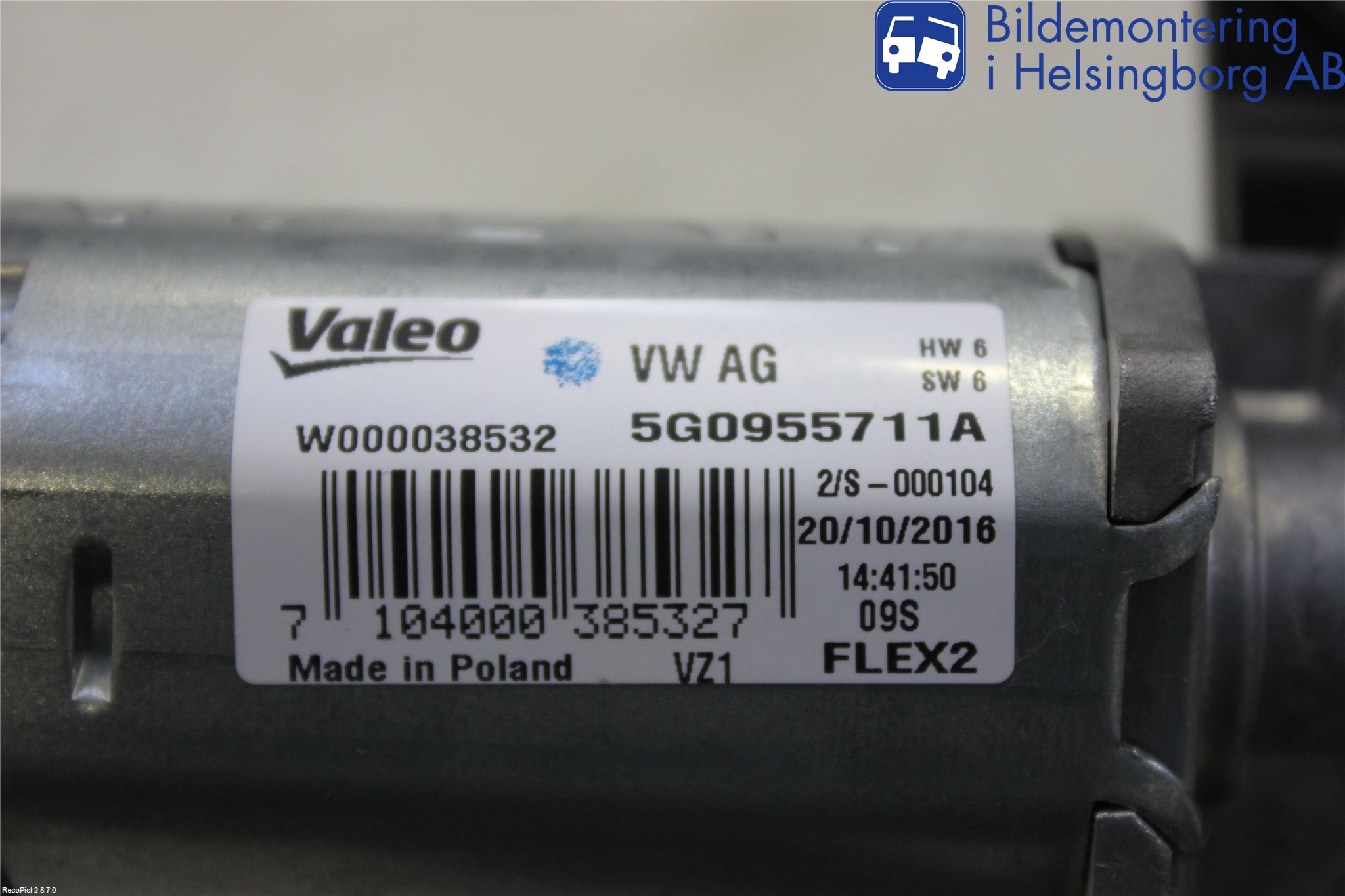 Volkswagen VW GOLF / E-GOLF VII 13-20 Torkarmotor Baklucka