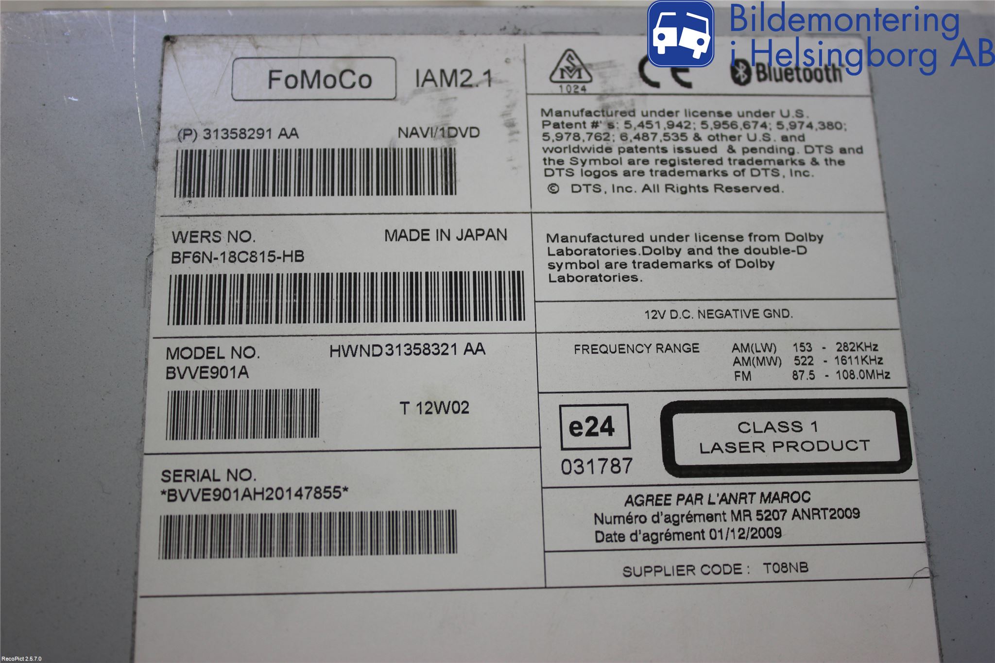 Volvo V70 08-13 Cd Radio - Multimediapanel