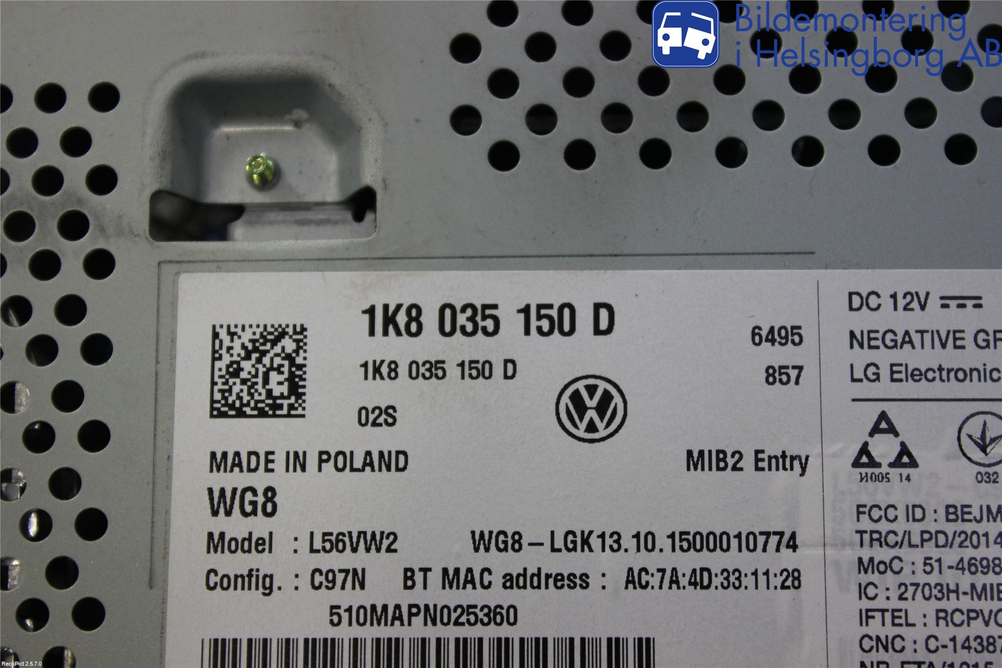 Volkswagen VW CADDY 11-15 Cd Radio - Multimediapanel