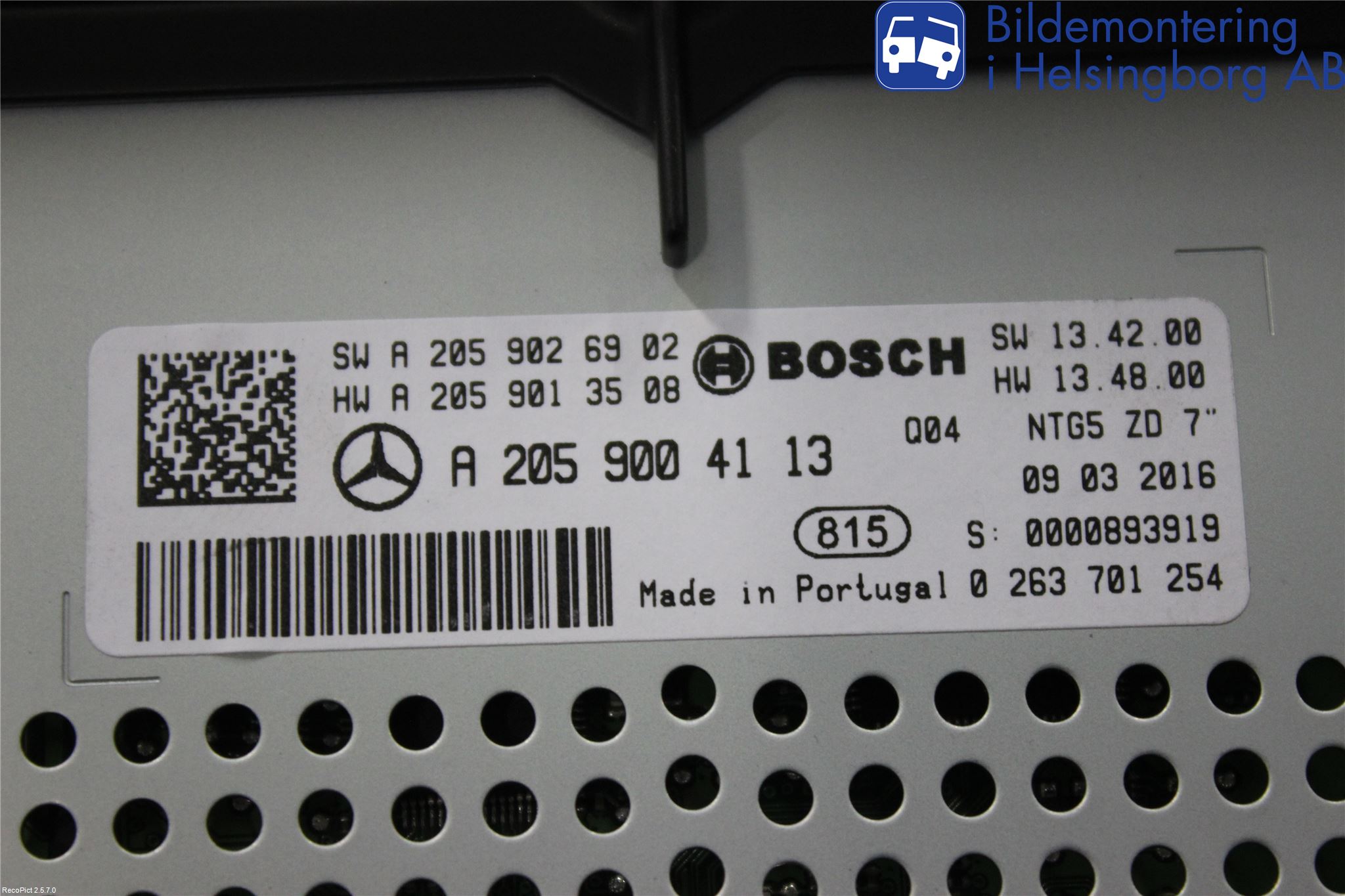 Mercedes-Benz MB C-KLASS (W205) 14-21 Kontrolldisplay